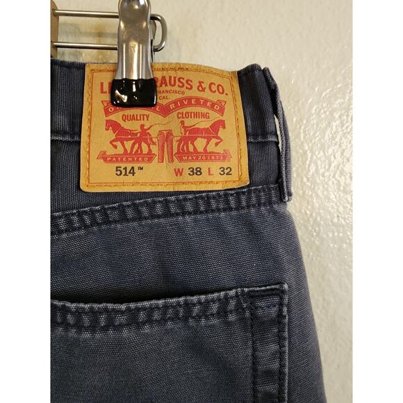 LEVIS 514 Gray 38x32 Mens Wash Denim Straight Leg - Picture 4 of 6